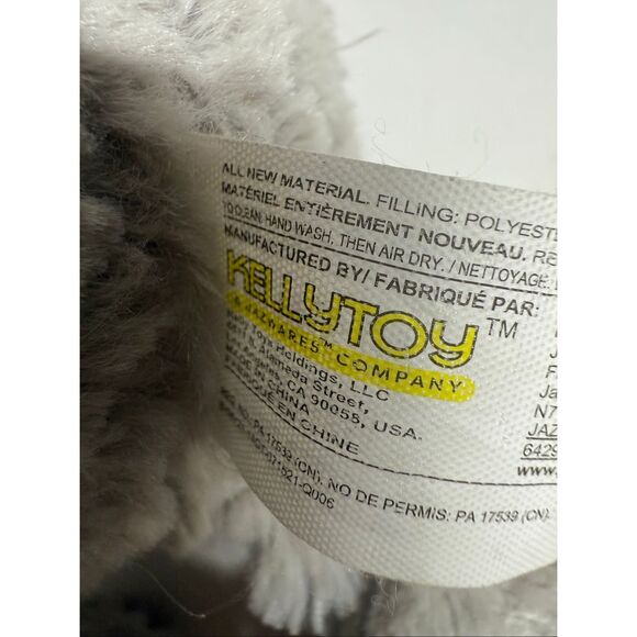 KellyToy My First Teddy Bear Plush Gray Rattle Teddy Bear Lovey 13” - Picture 7 of 7